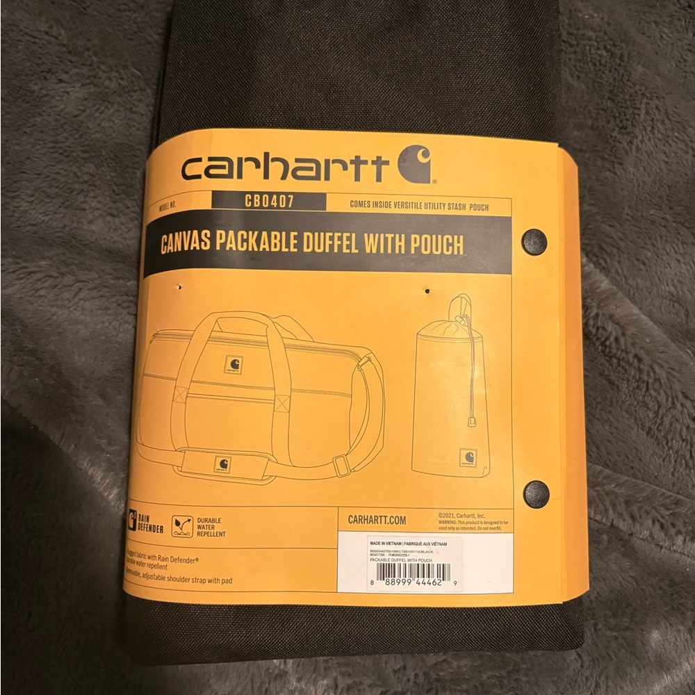 Carhartt Black Canvas Duffel with Pouch